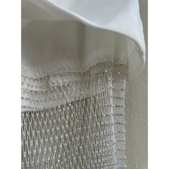 Donnée par Dieu 'SCANDELOUS' Rhinestone White Pants -Small, mesh, fishnet - Picture 12 of 16